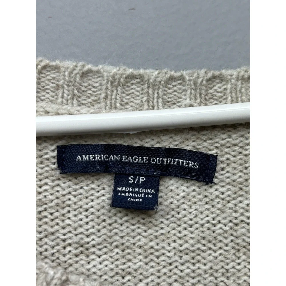 American Eagle Outfitters Sweater Womens Small Beige Wool Blend‎ Aztec Pullover